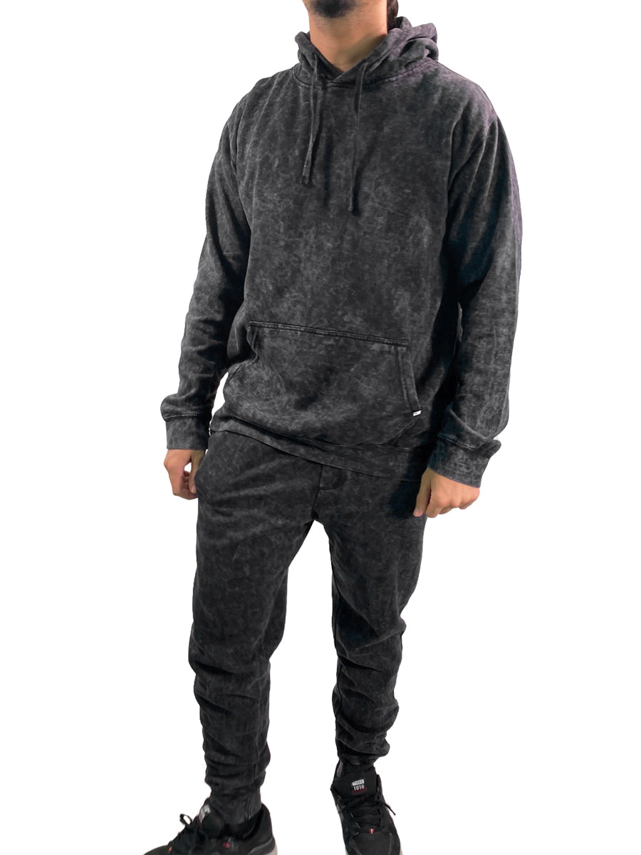 W2447-T007 YM LS ICE WASH FLEECE PULL OVER HOODY