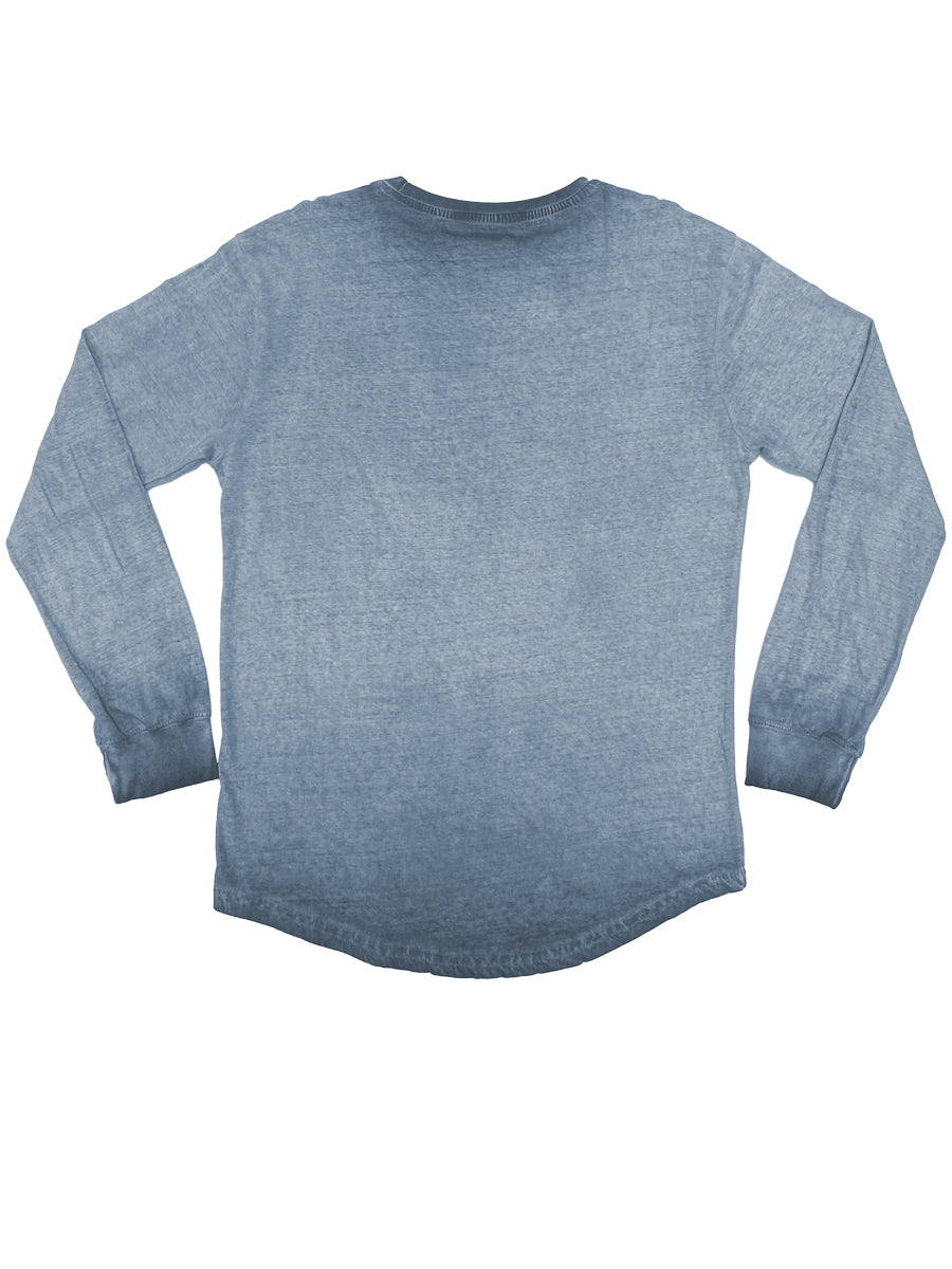 W2448-T029 YM LONG SLEEVE OIL WASH JRSY SCOOP CREW