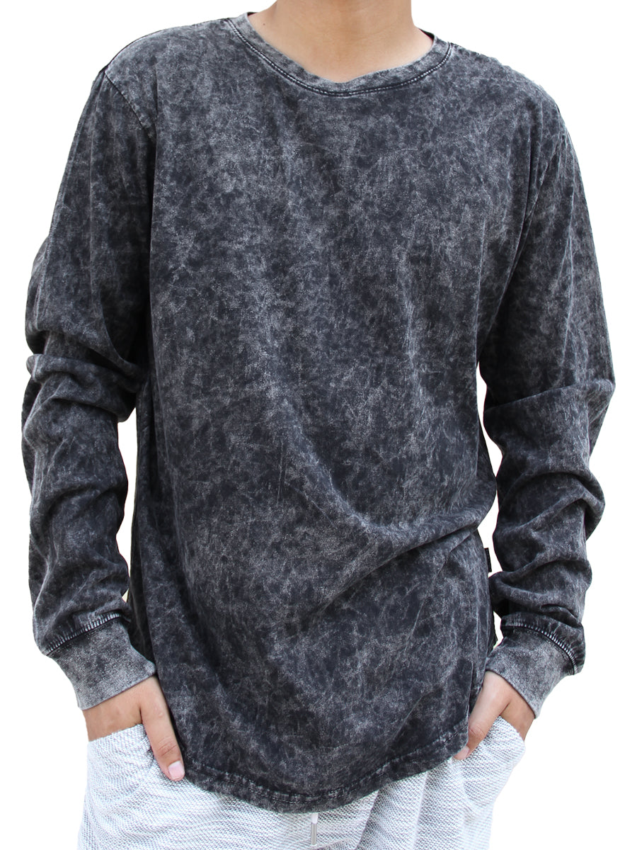 W2448-T007 YM LONG SLEEVE ICE WASH JRSY SCOOP CREW