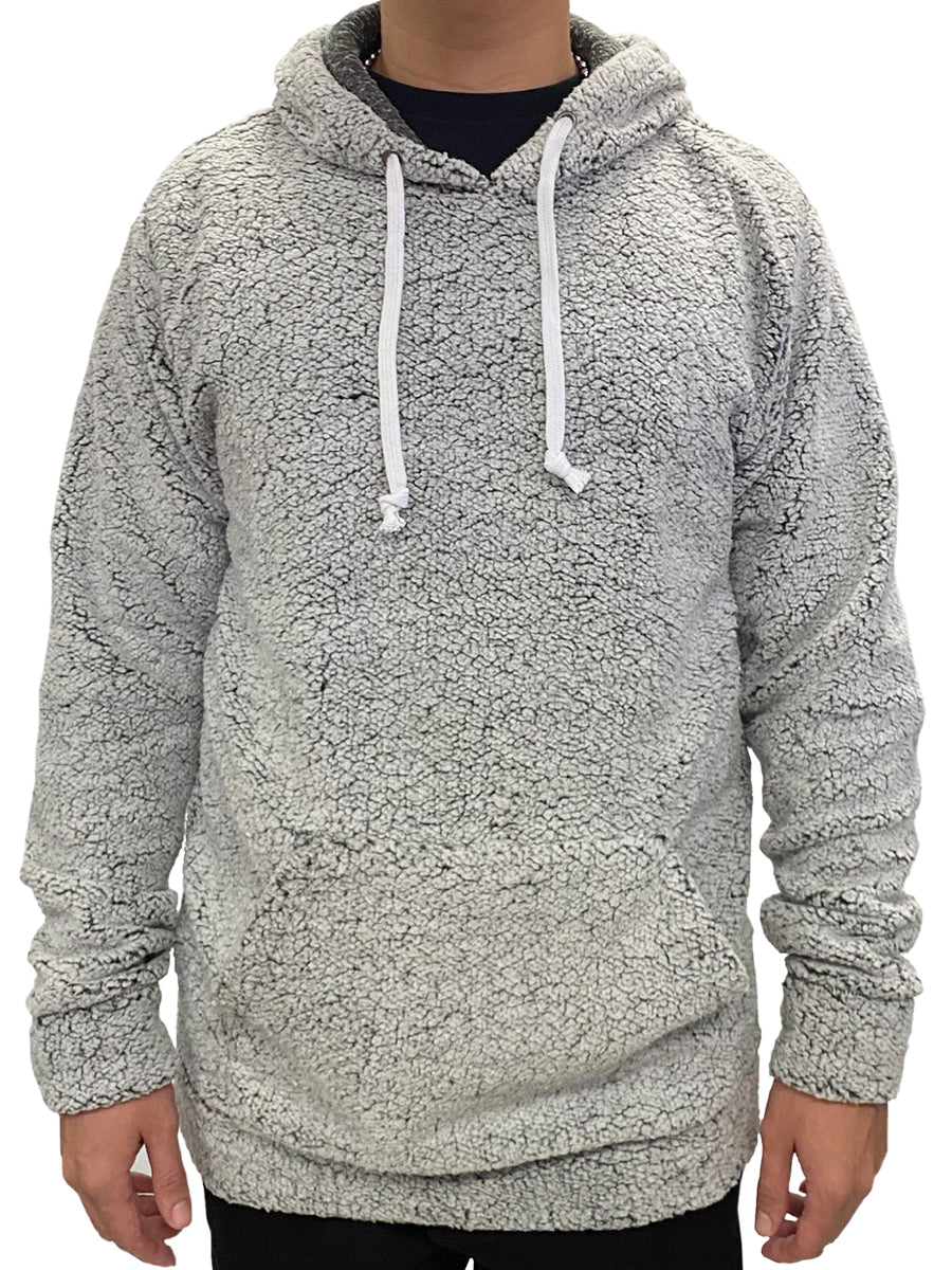 W2447-0014 YM LS CLOUD SHERPA BASIC PULLOVER HOODY W/ POUCH PKT