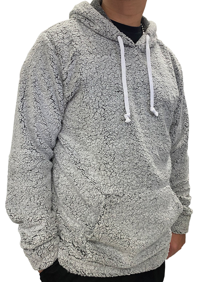 W2447-0014 YM LS CLOUD SHERPA BASIC PULLOVER HOODY W/ POUCH PKT