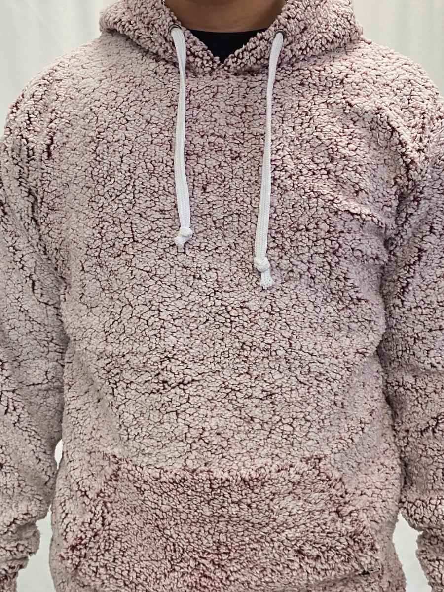 W2447-0014 YM LS CLOUD SHERPA BASIC PULLOVER HOODY W/ POUCH PKT