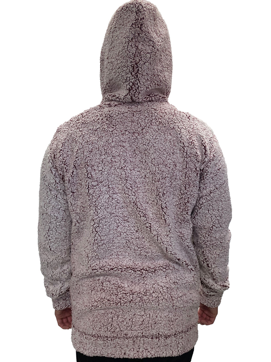 W2447-0014 YM LS CLOUD SHERPA BASIC PULLOVER HOODY W/ POUCH PKT