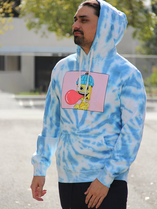 W2447-0842SW TIE DYE DIKO BUBBLE PULLOVER HOODIE