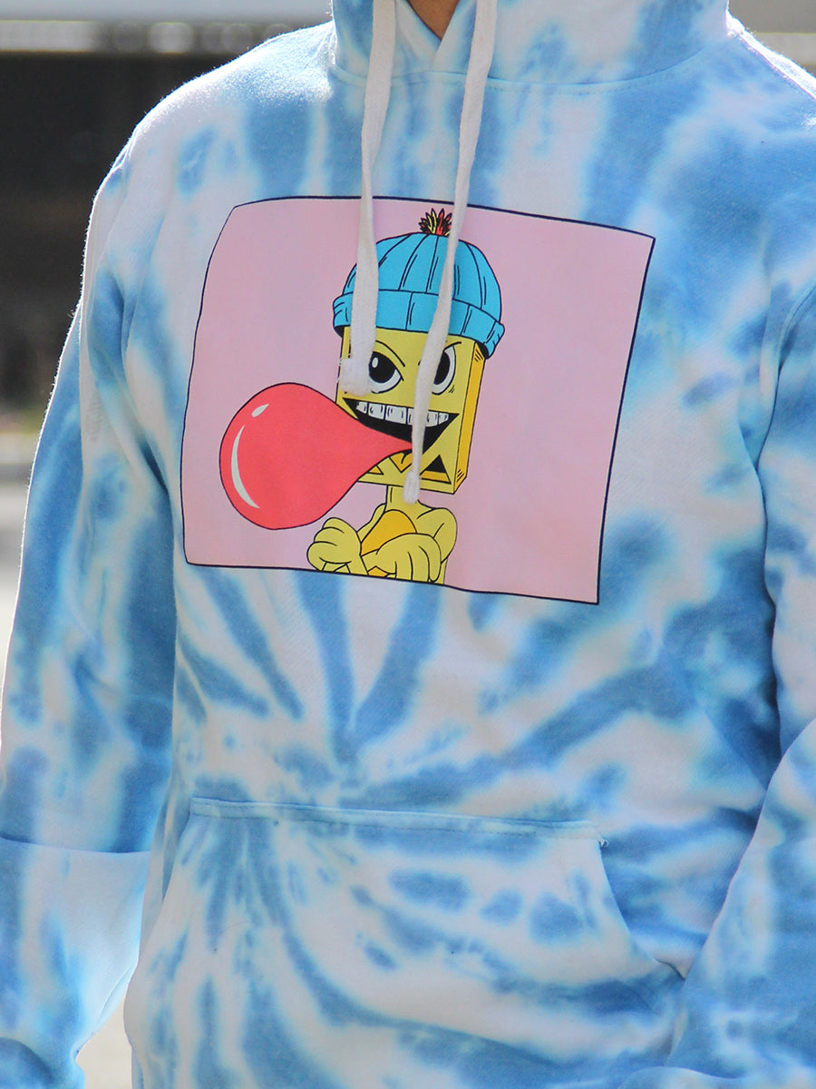 W2447-0842SW TIE DYE DIKO BUBBLE PULLOVER HOODIE