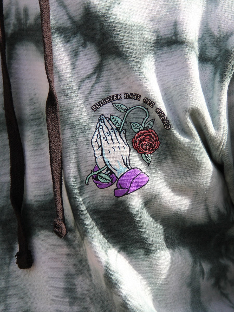 W2447-0851CW PRAY BIG TIE DYE PULLOVER HOODIE