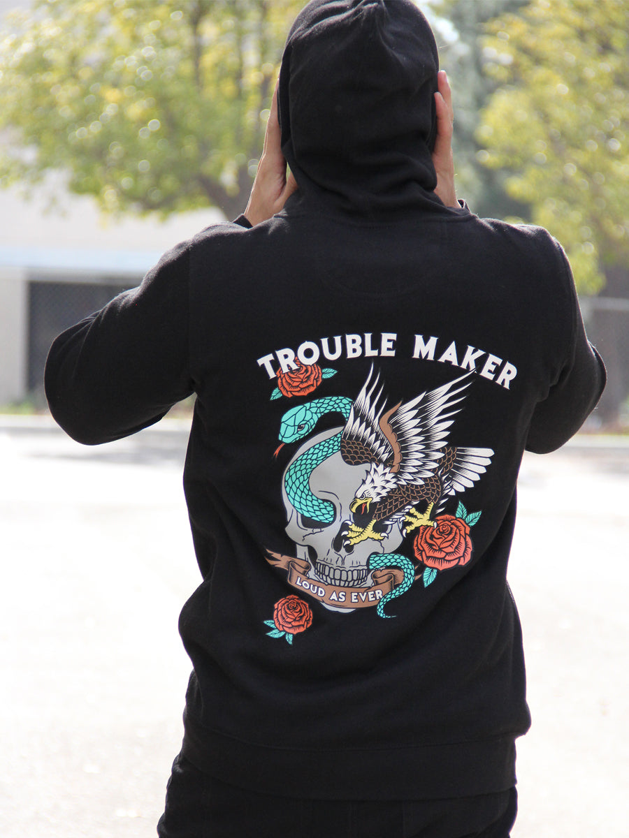 W1534-0843PT TROUBLE MAKER FLEX FLEECE ZIP UP HOODIE