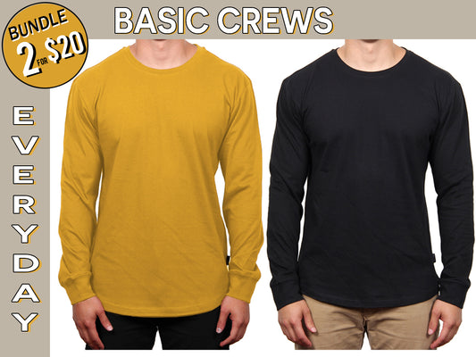 WB19 DUO LONG SLEEVE BASIC CREW BUNDLE