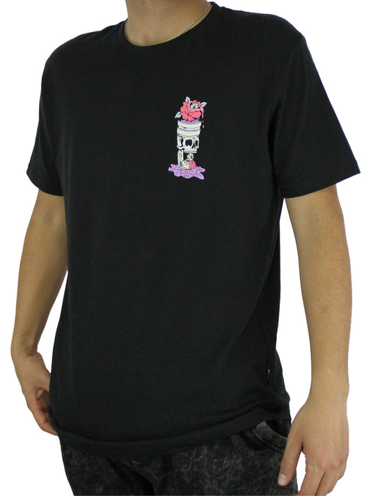 W2437-0877PT ROSE DRINK PRINTED CREW NECK TEE