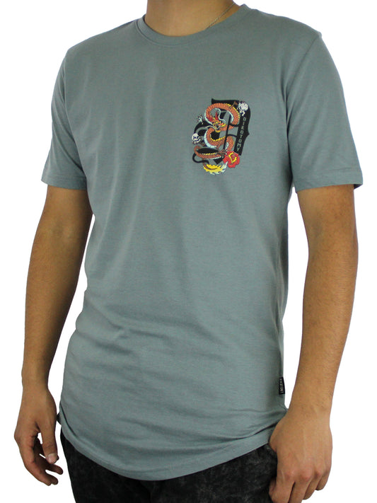 W2437-0883PT DRAGON SLAY PRINTED CREW NECK TEE