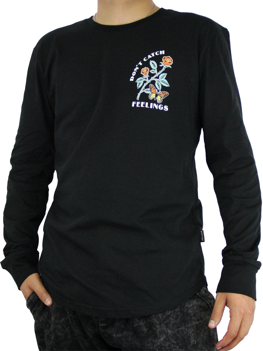 W2448-0666PT SPIRAL ROSE LONG SLEEVE MEN'S CREW NECK TEE