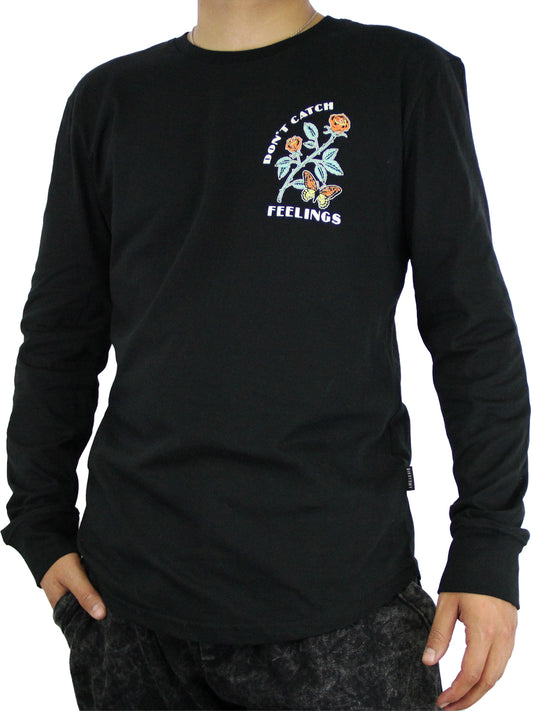 W2448-0666PT SPIRAL ROSE LONG SLEEVE MEN'S CREW NECK TEE