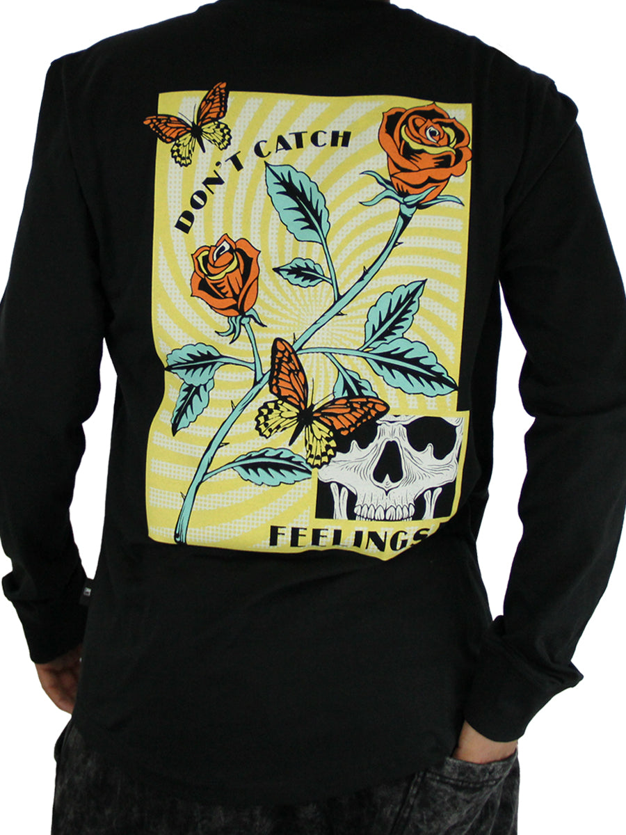 W2448-0666PT SPIRAL ROSE LONG SLEEVE MEN'S CREW NECK TEE