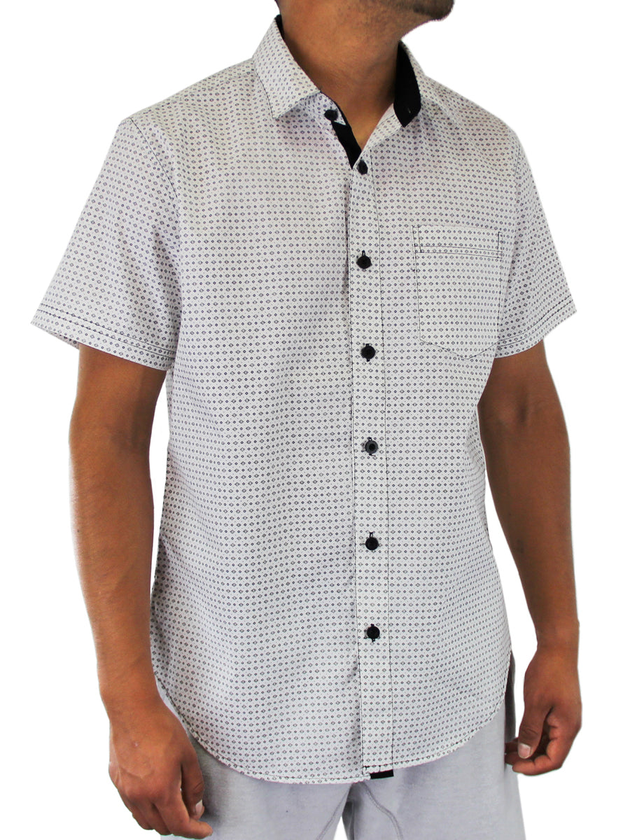 W2242-0275DW ASTRO PRINT BUTTON DOWN SHIRT