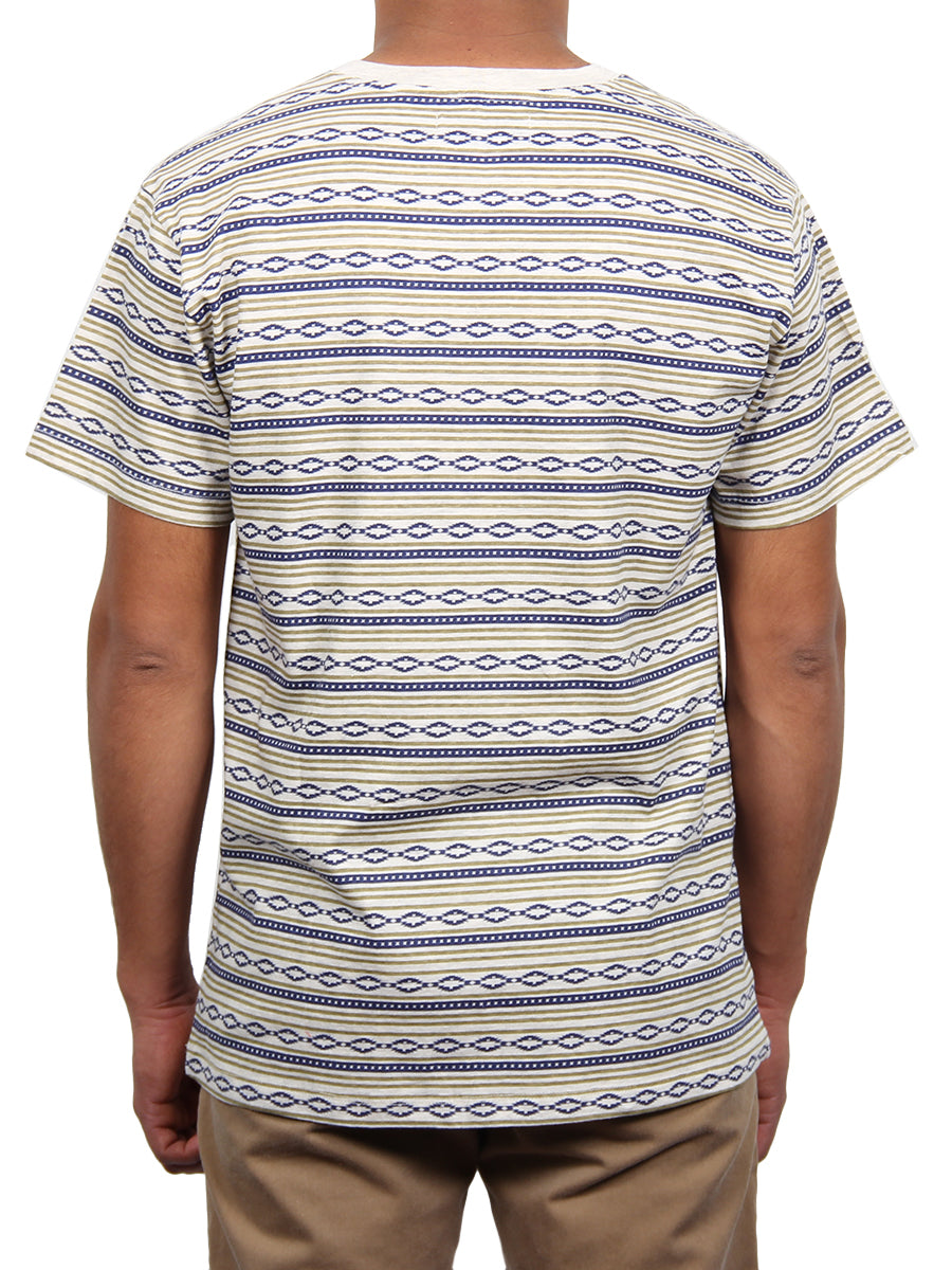 TRIBAL PRINT JERSEY SS V-NECK  SKU: W1654-0001