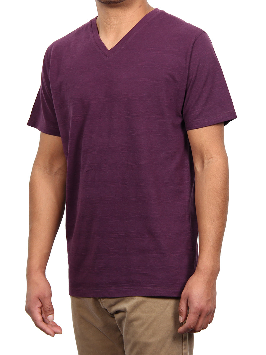 W1449-0001 STREAK STRIPE JERSEY SS V-NECK