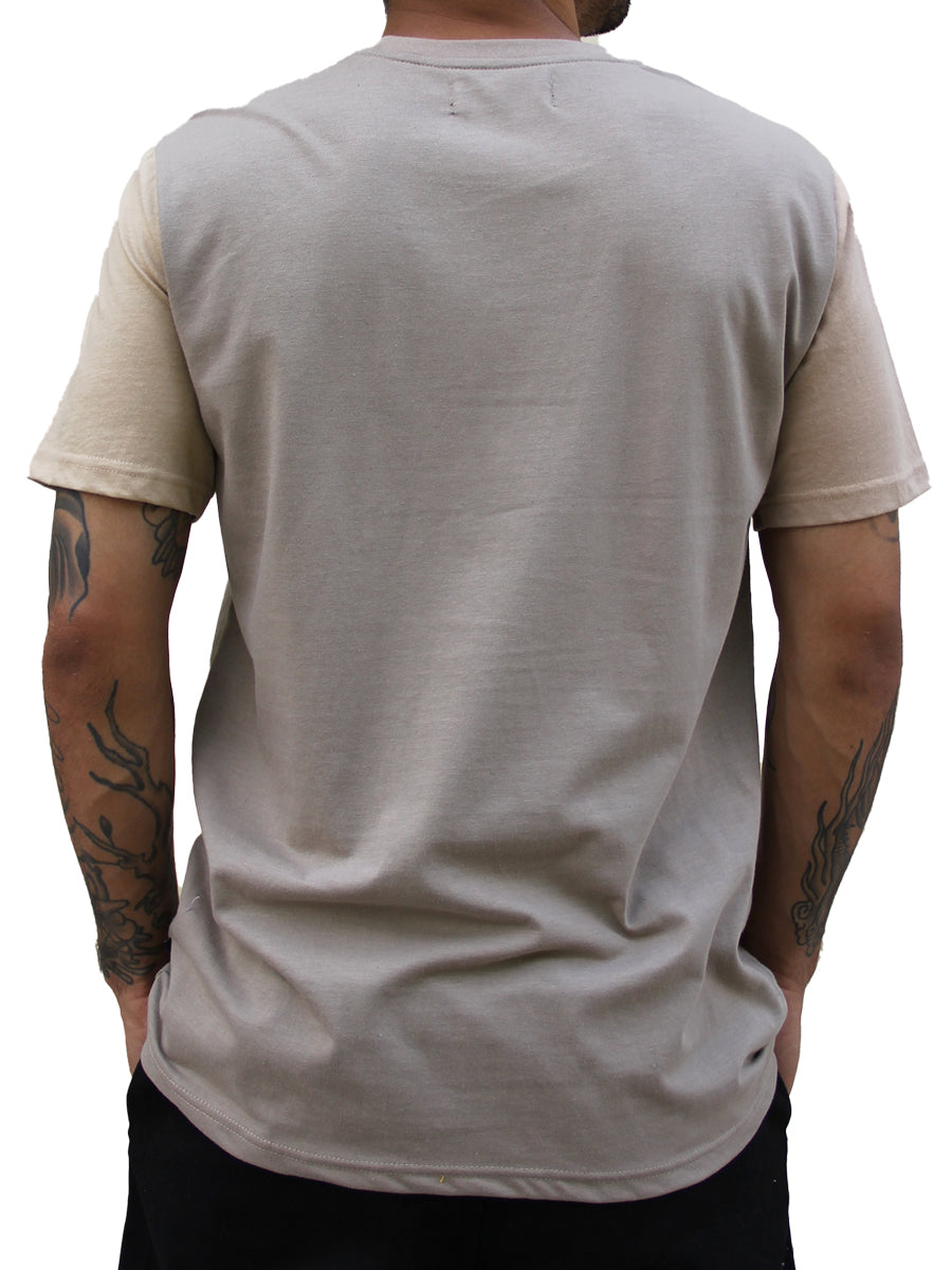 W2377-0001 RICH COLOR BLOCK CREW NECK TEE