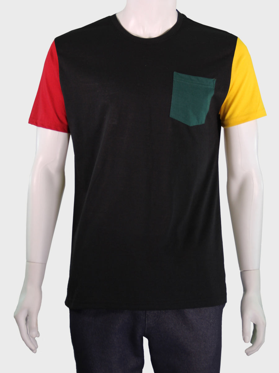 W2377-0001 RICH COLOR BLOCK CREW NECK TEE
