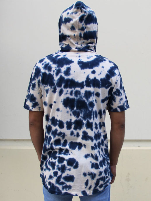 W2486-0674BW TIME WASTED BLEACH TIE DYE PULLOVER HOODIE