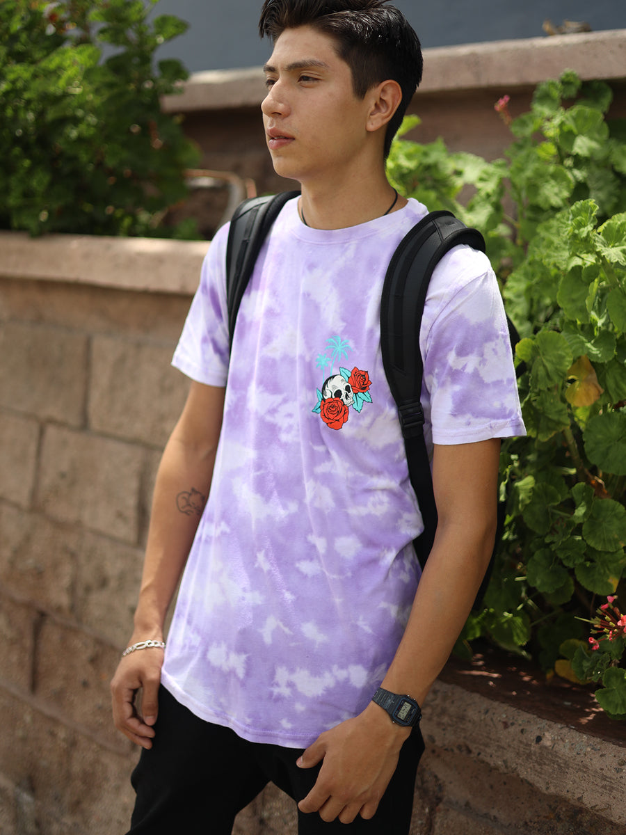 W2437-0672BW LOST LOVE BLEACH TIE DYE TEE