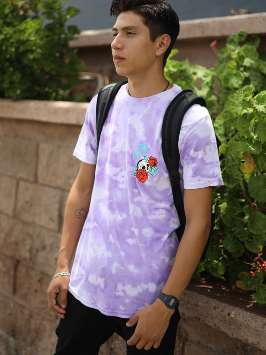 W2437-0672BW LOST LOVE BLEACH TIE DYE TEE