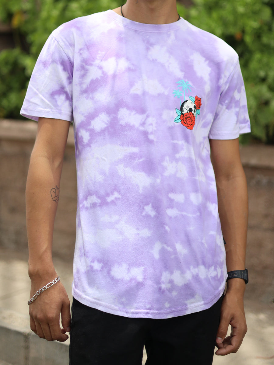 W2437-0672BW LOST LOVE BLEACH TIE DYE TEE