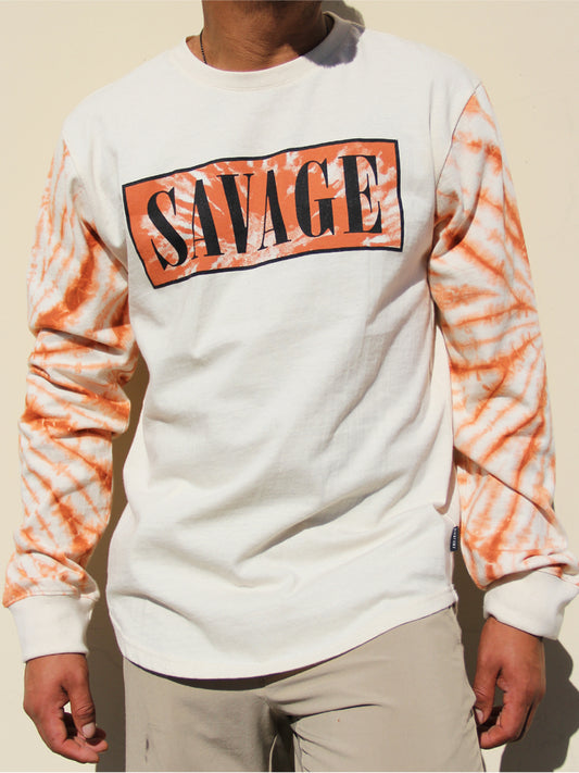 TIE DYE BLISS LONG SLEEVE CREW NECK TEE  SKU: W2448-T012MM