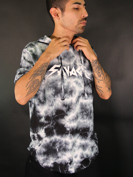 SAVAGE MUSIC CRYSTAL WASH TIE DYE PULLOVER HOODIE  SKU: W2486-0275PT
