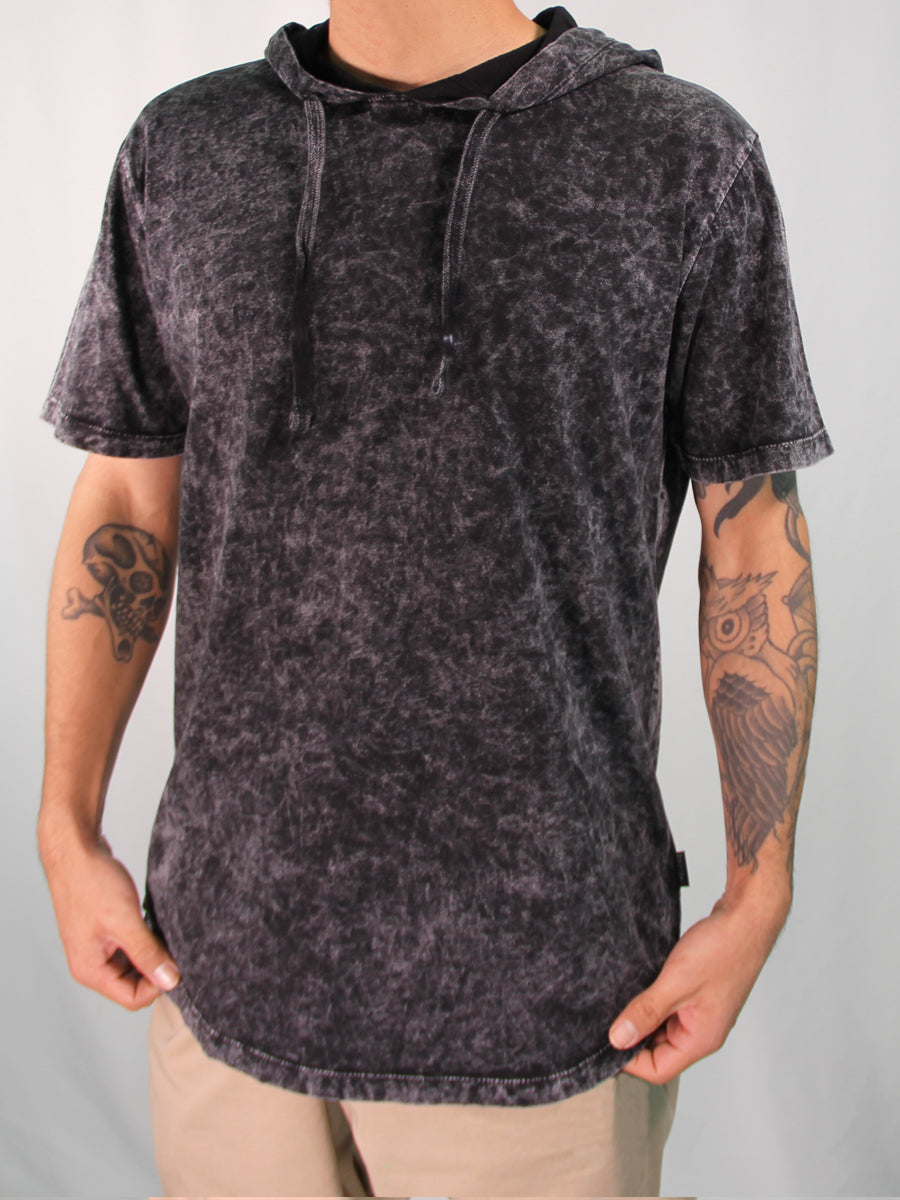 W2486-T007 PAC SHORT SLEEVE TIE DYE PULLOVER HOOD