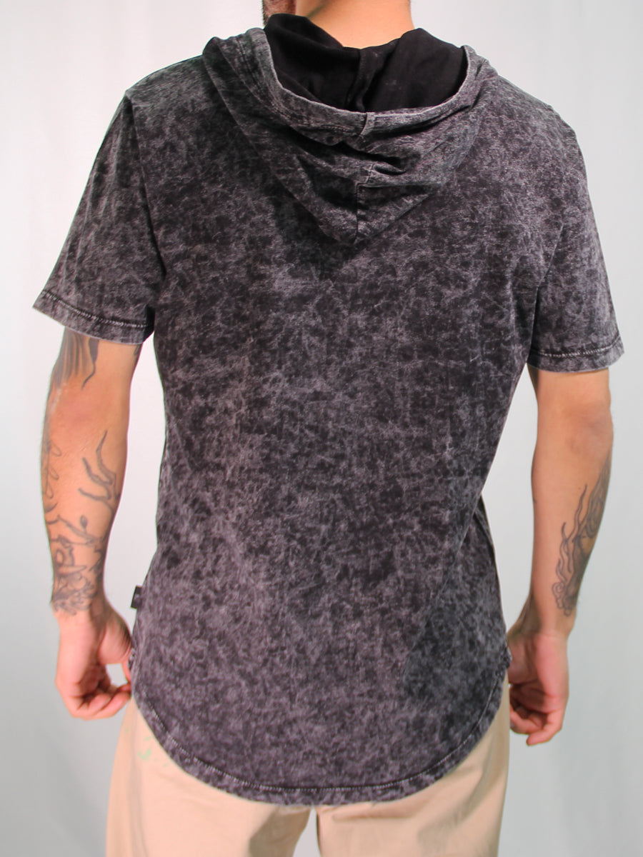 W2486-T007 PAC SHORT SLEEVE TIE DYE PULLOVER HOOD