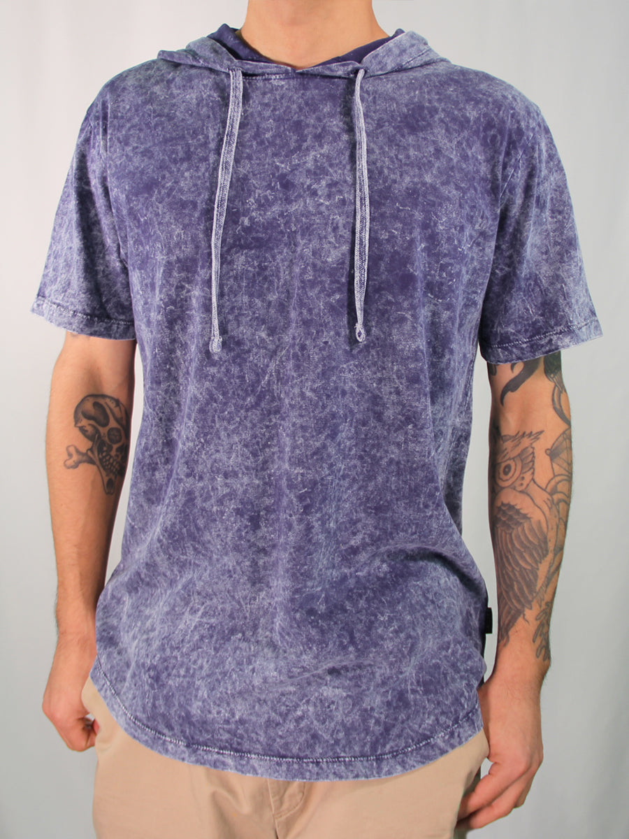 W2486-T007 PAC SHORT SLEEVE TIE DYE PULLOVER HOOD