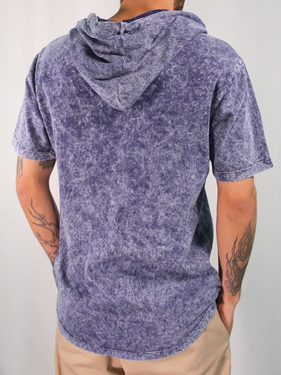 W2486-T007 PAC SHORT SLEEVE TIE DYE PULLOVER HOOD