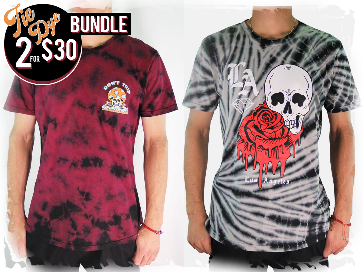 WB11-0001 L.A SHROOM TIE DYE BUNDLE TEES