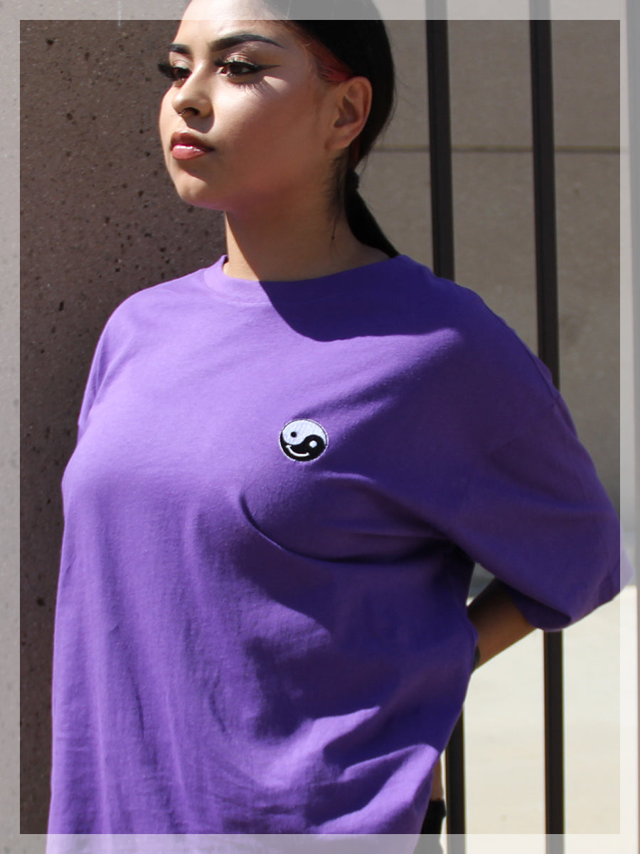 W2494-0585EM YING YANG EMBROIDERY BOXY CREW NECK TEE